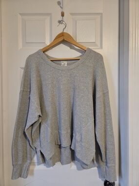 OFFLINE by Aerie Light Gray Waffle Longsleeve